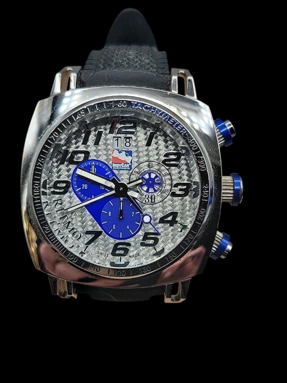 Ritmo Mundo Indycar Blue/Silver 222-08 Mens Watch 8.5" 47mm Limited Edition Rare